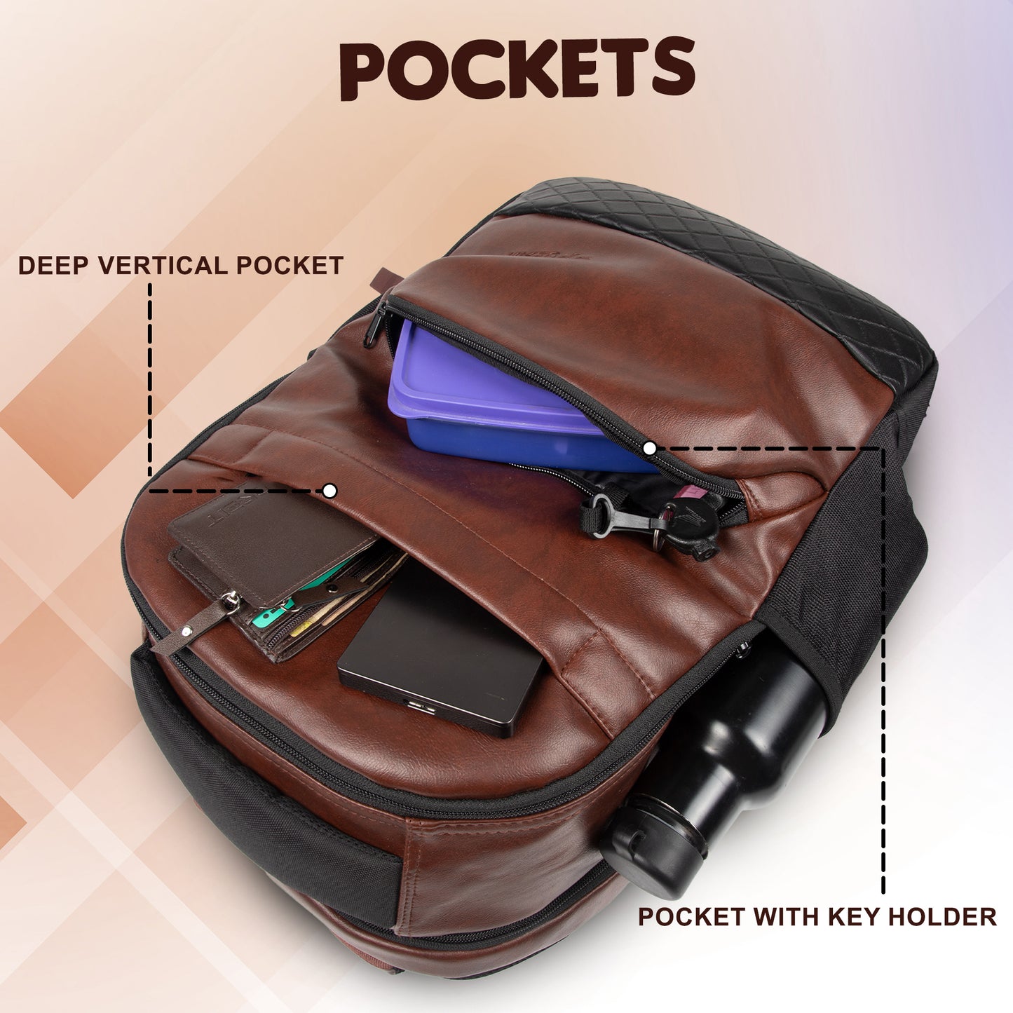 Luxur V2 27L Brown Laptop Backpack