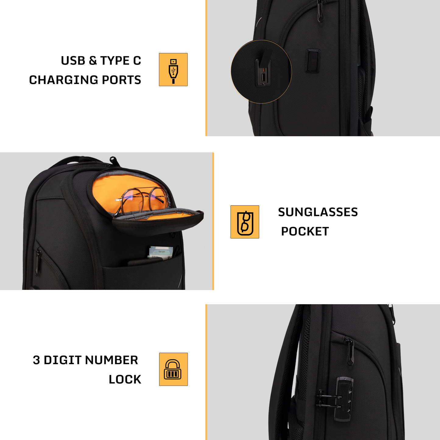 Hex 30L Black Laptop Backpack