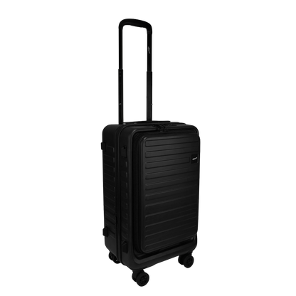 Windsor Black 56 cms Small Front Opening Trunk-Style Cabin Strolley with Laptop Sleeve & Expander