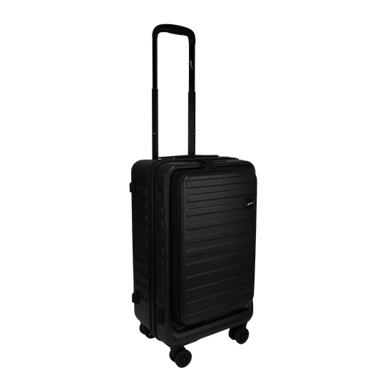 Windsor Black 56 cms Small Front Opening Trunk-Style Cabin Strolley with Laptop Sleeve & Expander