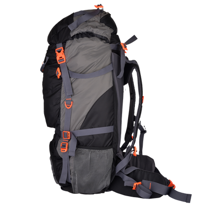 Hunter 75L Black Grey Diamond Rucksack with Raincover