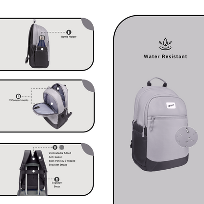 Balanzo 16L Light Grey Laptop Backpack