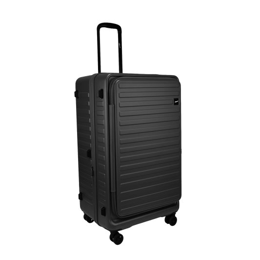 Windsor Steel Grey 76 cms Large Front Opening Trunk-Style Check-in Strolley with Expander