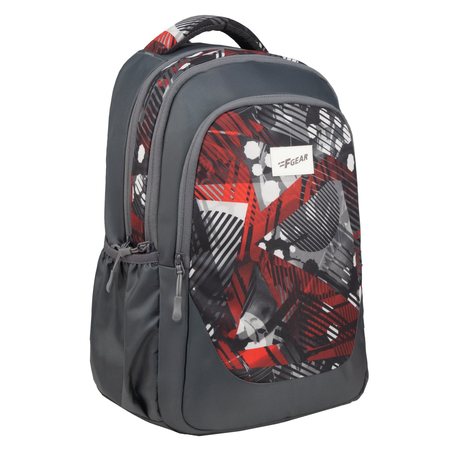 Panya 21L Grey Geometric Black Red Backpack