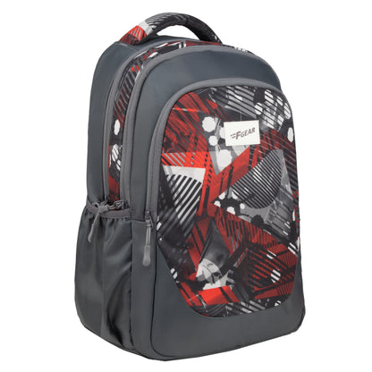 Panya 21L Grey Geometric Black Red Backpack