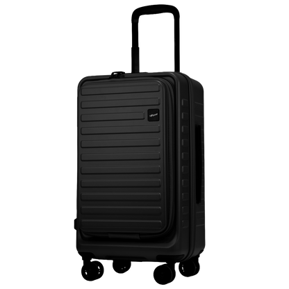 Windsor Black 56 cms Small Front Opening Trunk-Style Cabin Strolley with Laptop & Tablet Sleeves & Expander