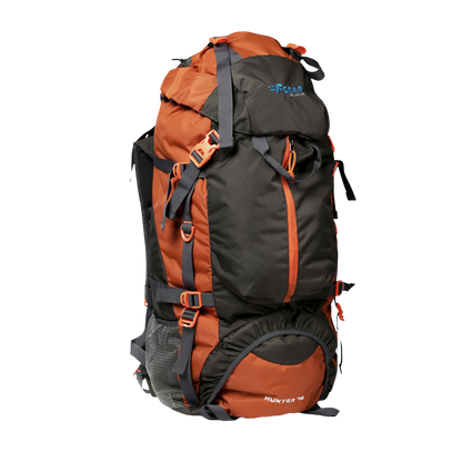 Hunter 75L Grey Orange Rucksack with Raincover