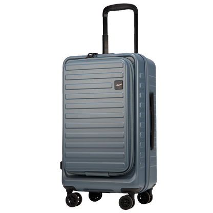 Windsor Stone Blue 56 cms Small Front Opening Trunk-Style Cabin Strolley with Laptop & Tablet Sleeves & Expander