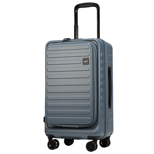 Windsor Stone Blue 56 cms Small Front Opening Trunk-Style Cabin Strolley with Laptop & Tablet Sleeves & Expander