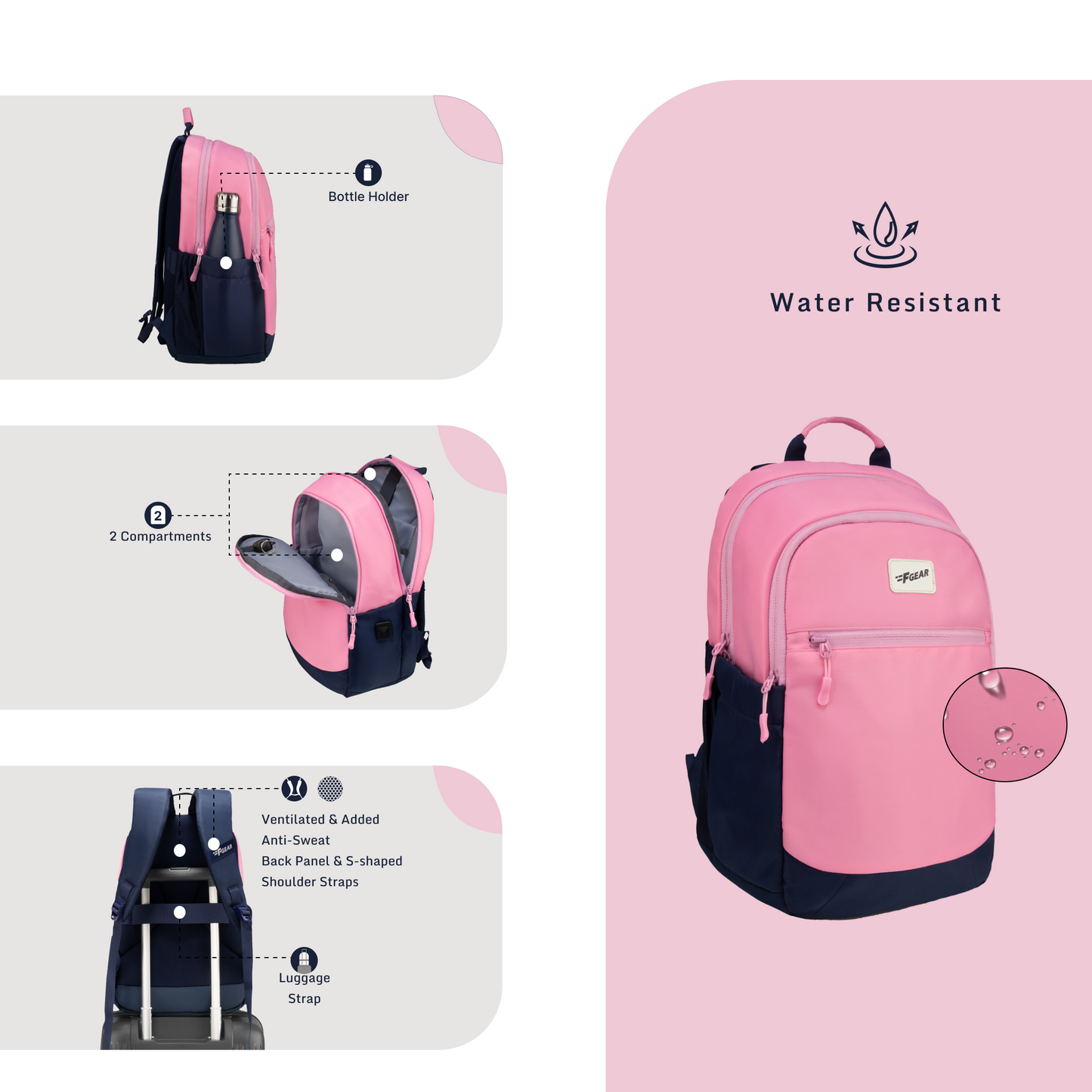 Balanzo 16L Pink Laptop Backpack