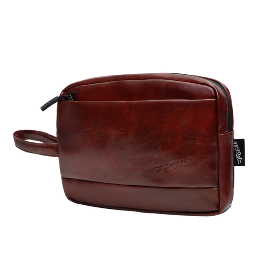 Elon Walnut Brown Travel Kit Pouch