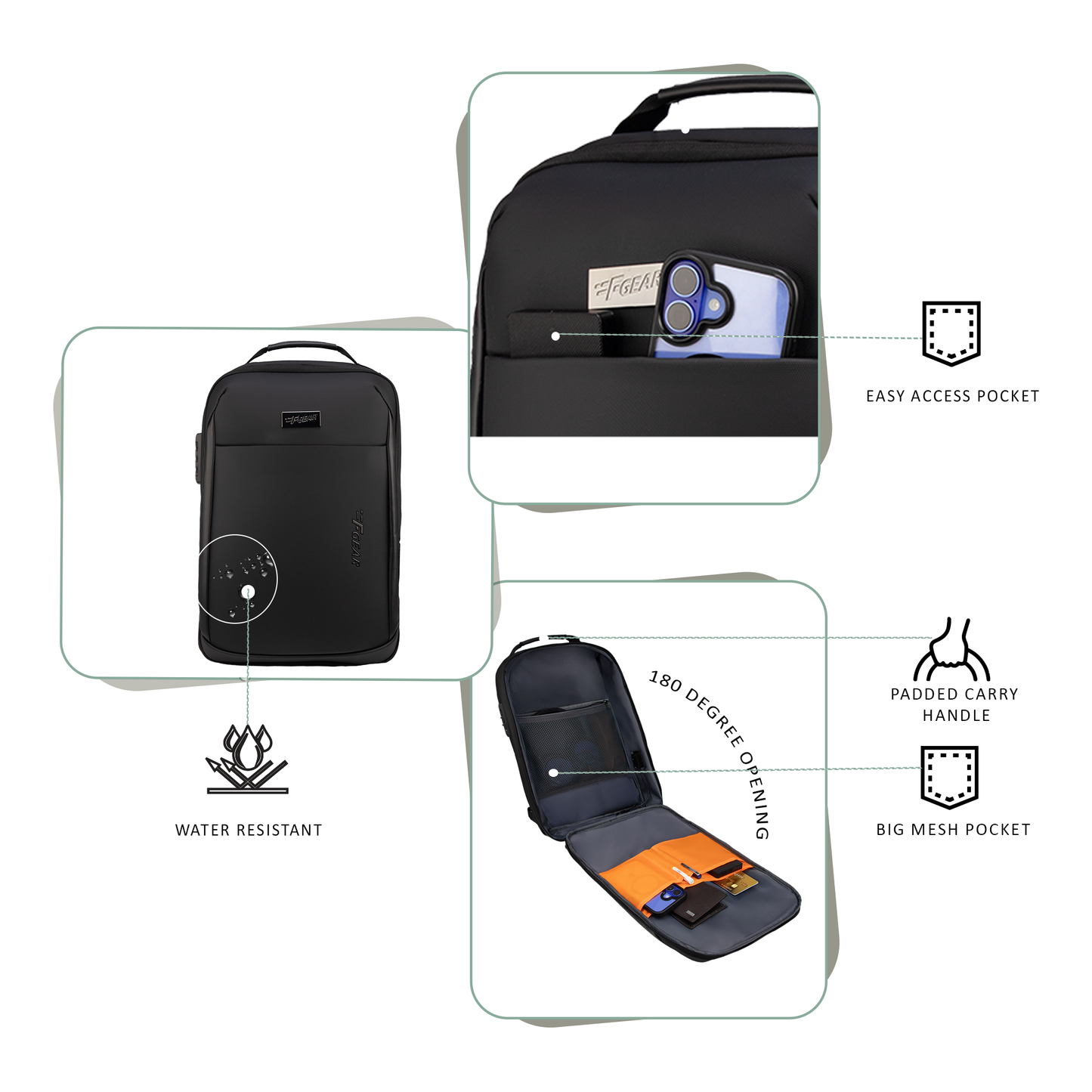 Phoenyx 24L Black Laptop Backpack