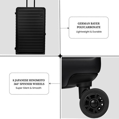 Windsor Black 68 cms Medium Front Opening Trunk-Style Check-in Strolley with Expander