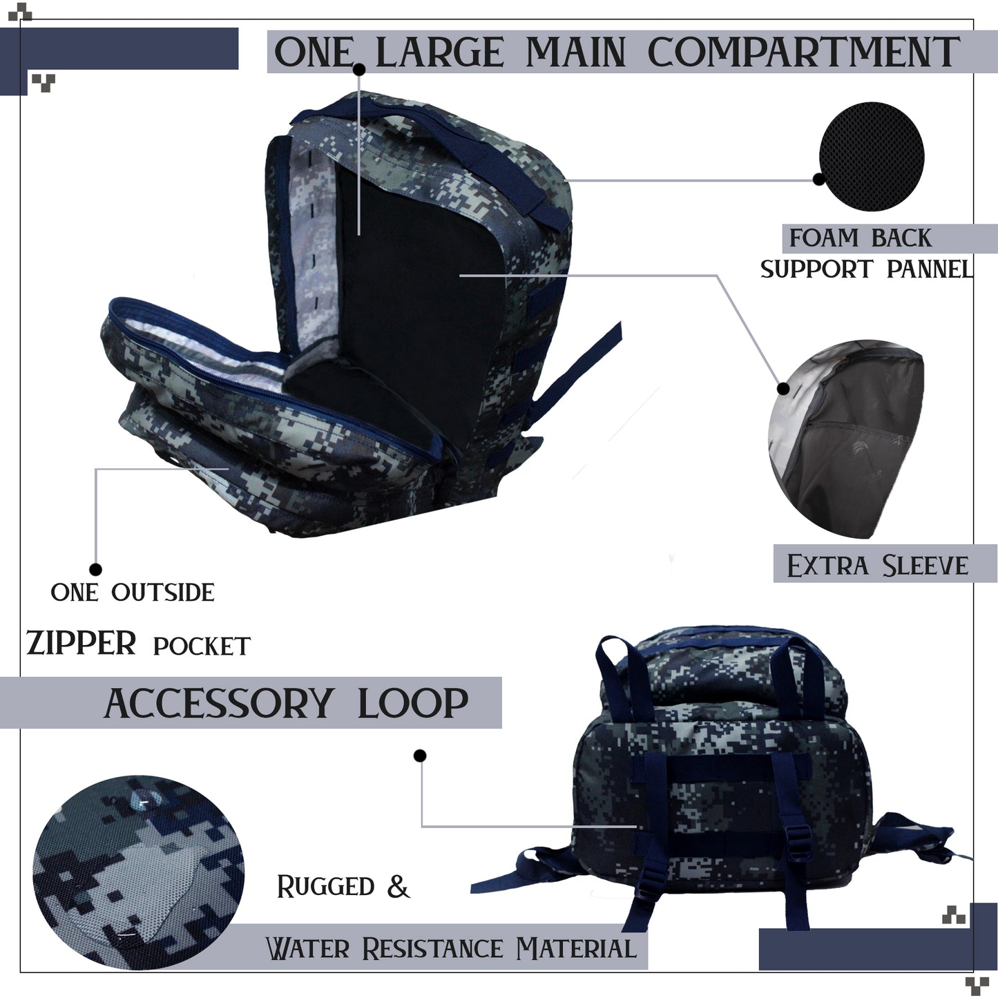 Tricoder 32L Marpat Navy Digital Camo Backpack