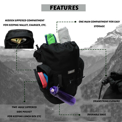 Platoon 46L Black Rucksack