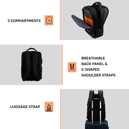 Alpha 25L Black Laptop Backpack