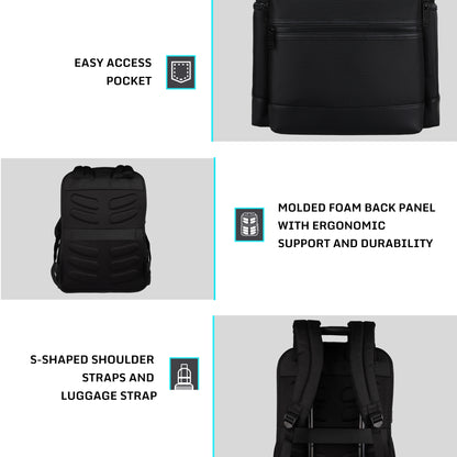 Varello 23L Black Laptop Backpack