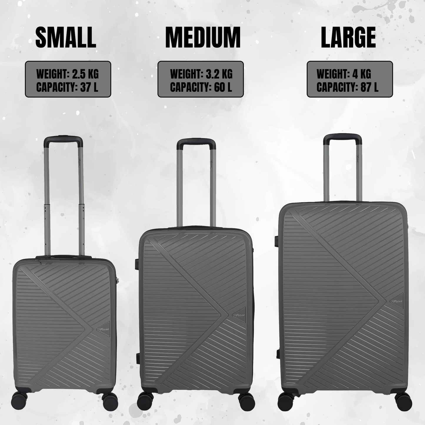 Eagle PP03 Grey Suitcase Set of 3