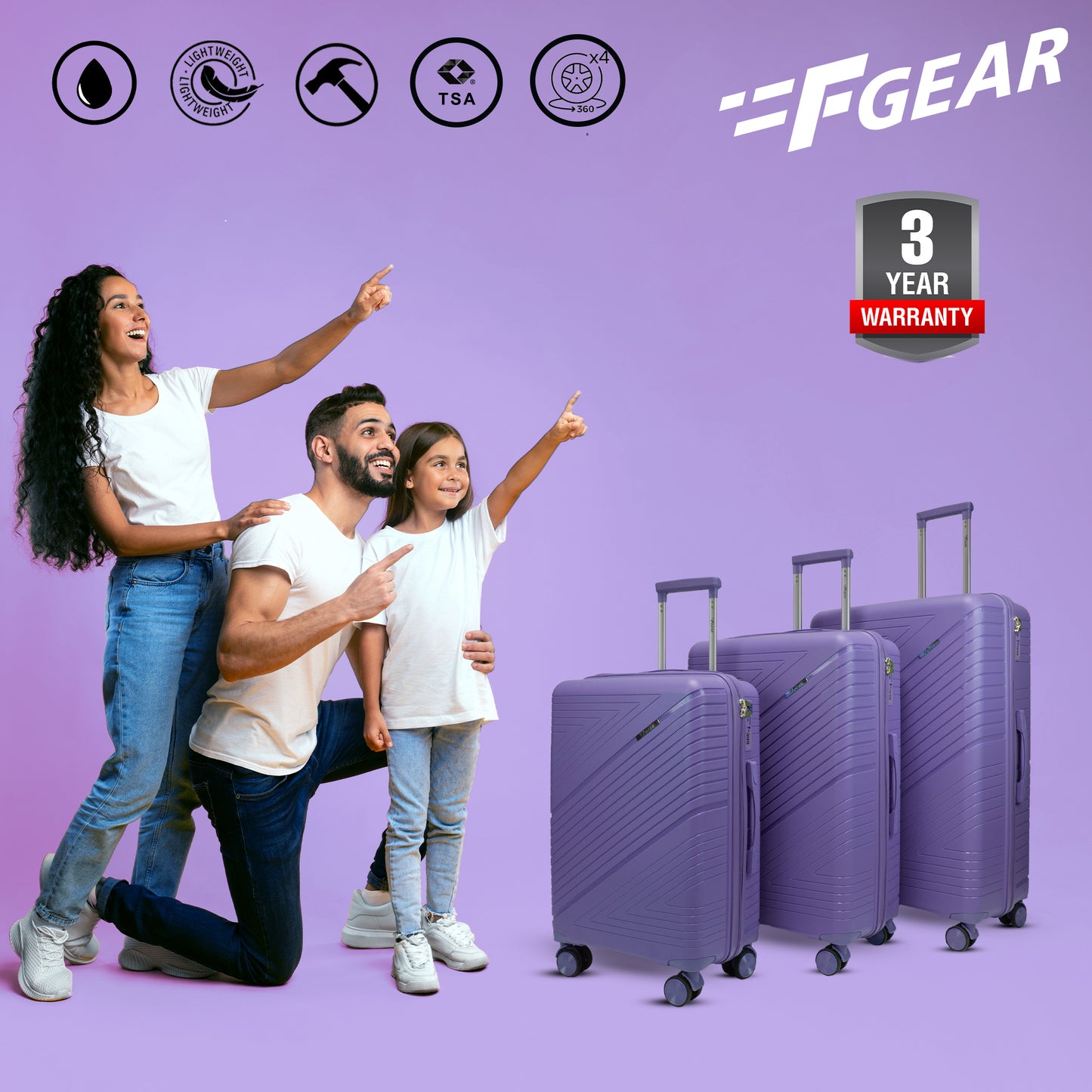 Aegis Future Dusk Set of 3 Suitcases