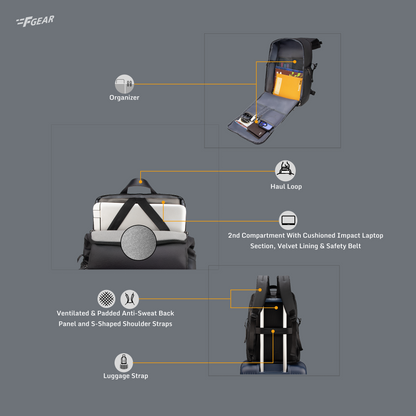 Saber 23L Black Laptop Backpack