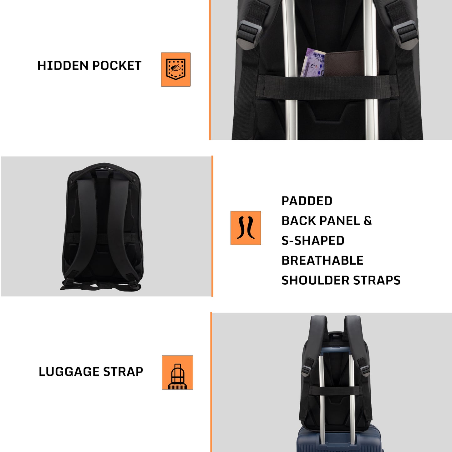 Shadow 25L Black Laptop Backpack