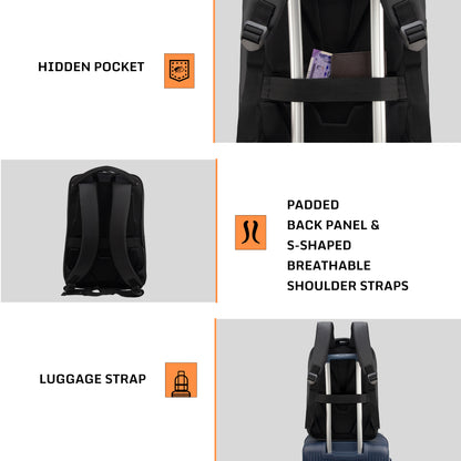 Shadow 25L Black Laptop Backpack