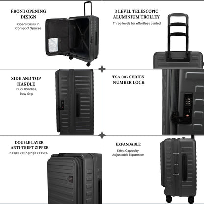 Windsor Steel Grey Set of 3 Suitcases