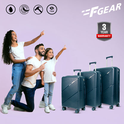 Aegis Prussian Blue Set of 3 Suitcases