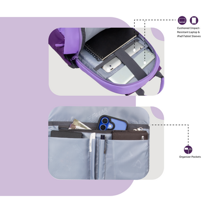 Balanzo 16L Lavender Laptop Backpack
