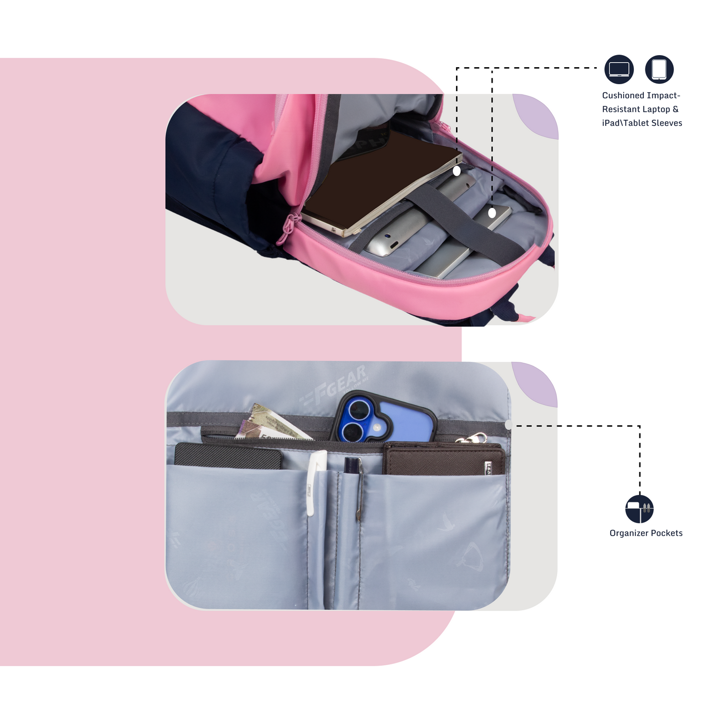 Balanzo 16L Pink Laptop Backpack