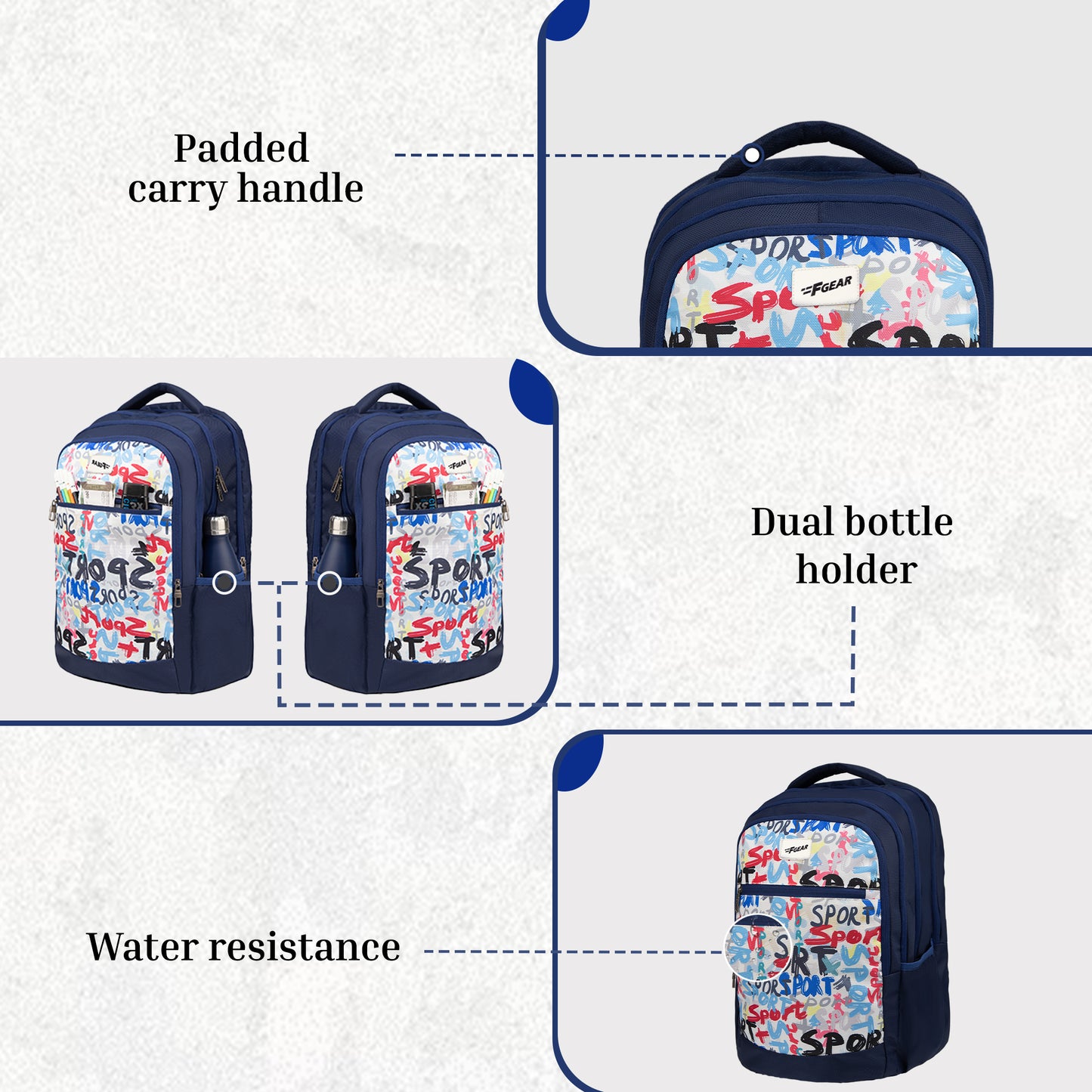 Arashi Navy 35L Backpack