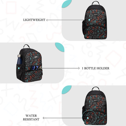 Brio L  17L Scrawls Black Backpack