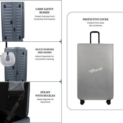 Windsor Stone Blue Set of 3 Suitcases