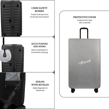Windsor Steel Grey 76 cms Large Front Opening Trunk-Style Check-in Strolley with Expander