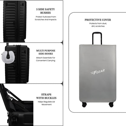 Windsor Black Set of 3 Suitcases