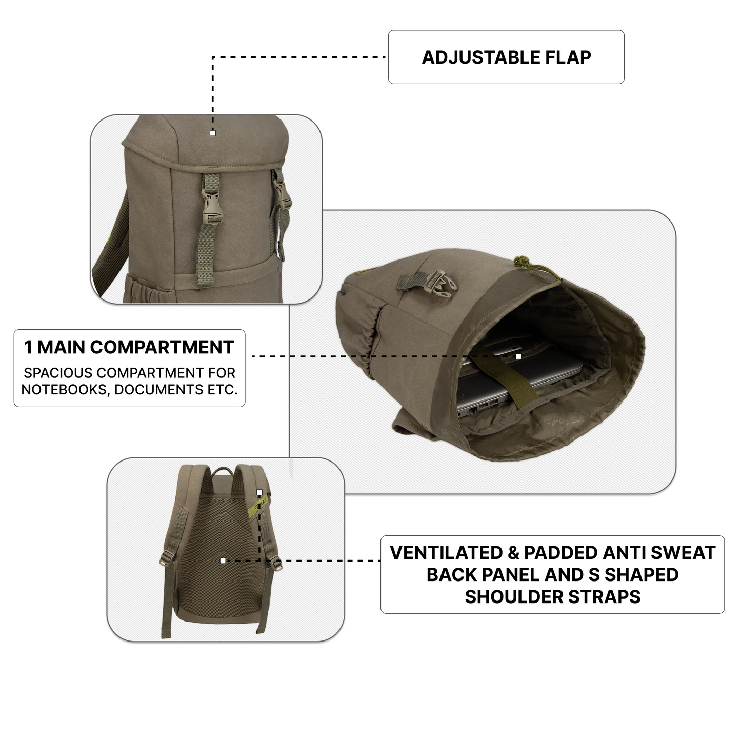 Dune 18L Dune Dark Beige Canvas Laptop Backpack