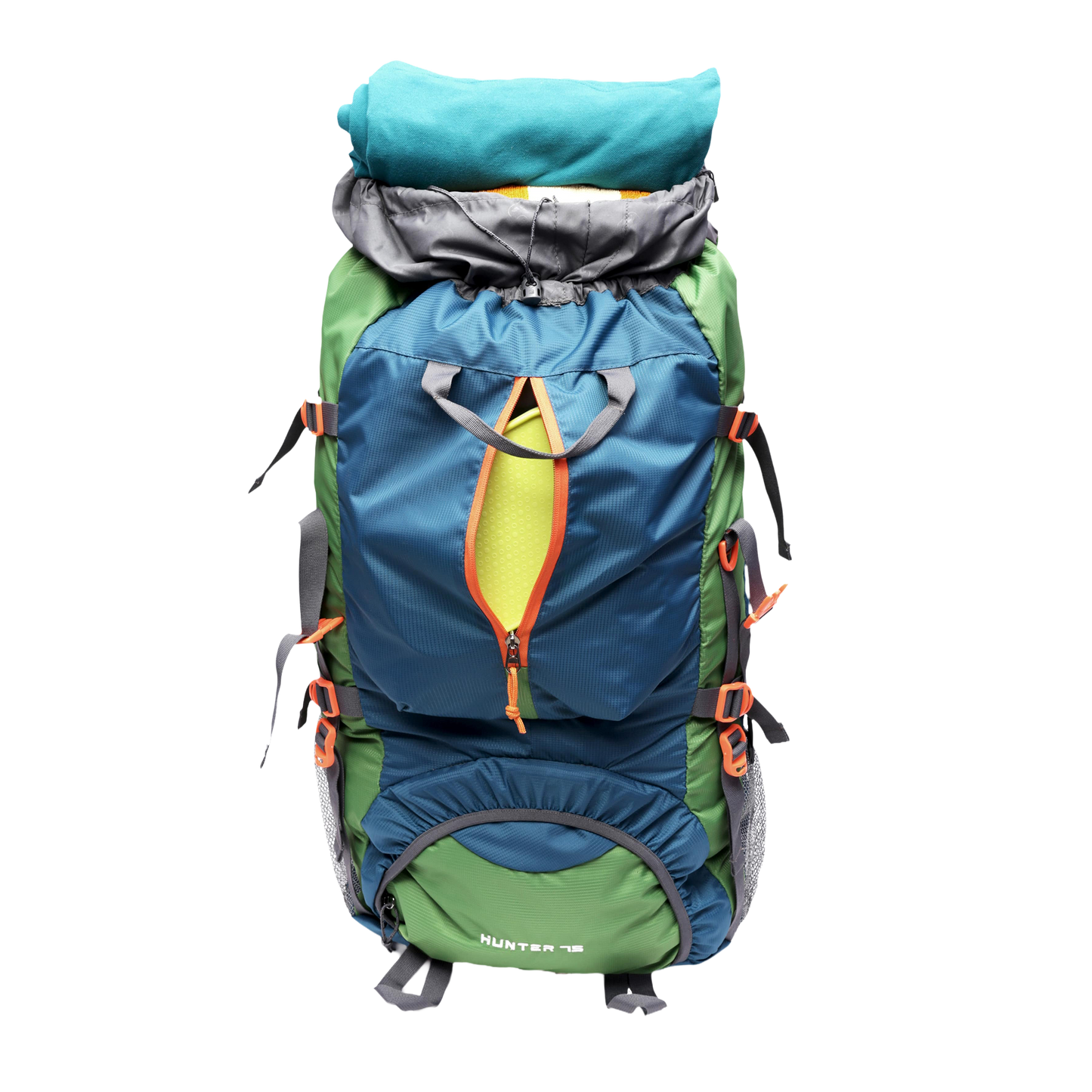 Hunter 75L Blue Green Rucksack with Raincover