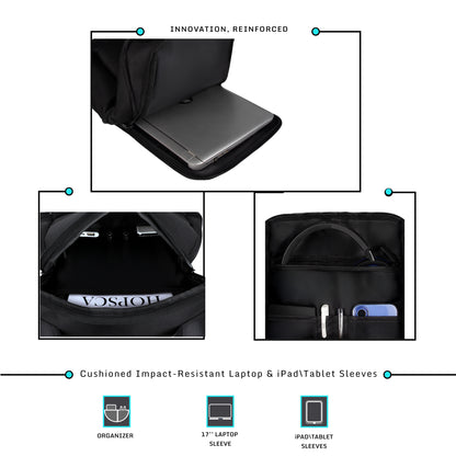 Varello 23L Black Laptop Backpack