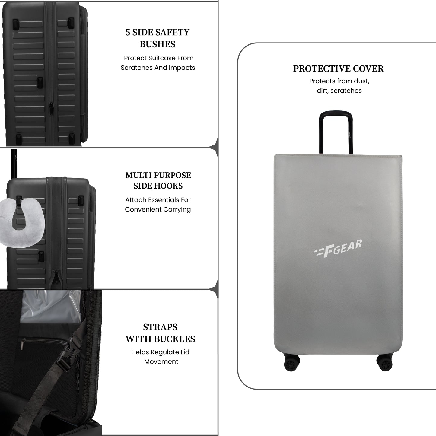 Windsor Steel Grey Set of 3 Suitcases