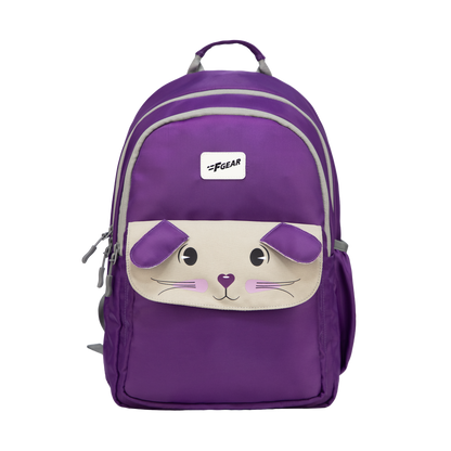 Bunny Dark Purple 22L School Backpack|Premium & Soft Touch|Unisex Kids School Bag