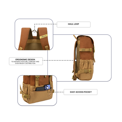 Canyon 18L Chestnut Khaki Laptop Backpack