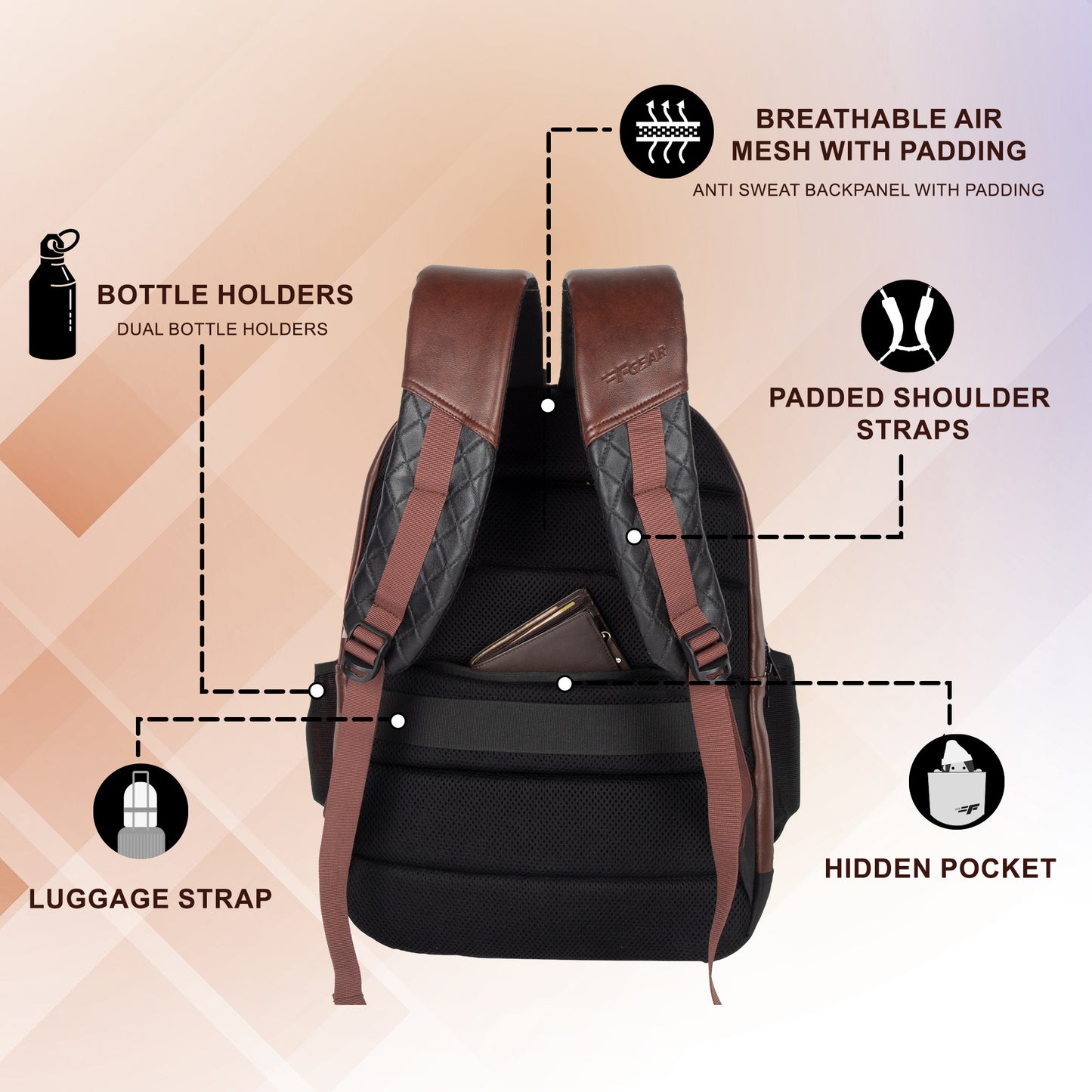 Luxur V2 27L Brown Laptop Backpack