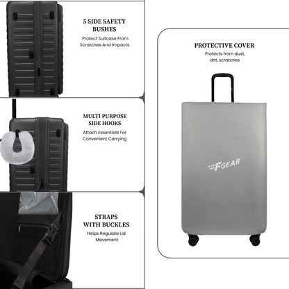 Windsor Steel Grey 68 cms Medium Front Opening Trunk-Style Check-in Strolley with Expander