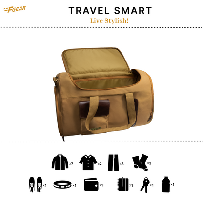 Cairo 38L Canvas Khaki Duffle Bag