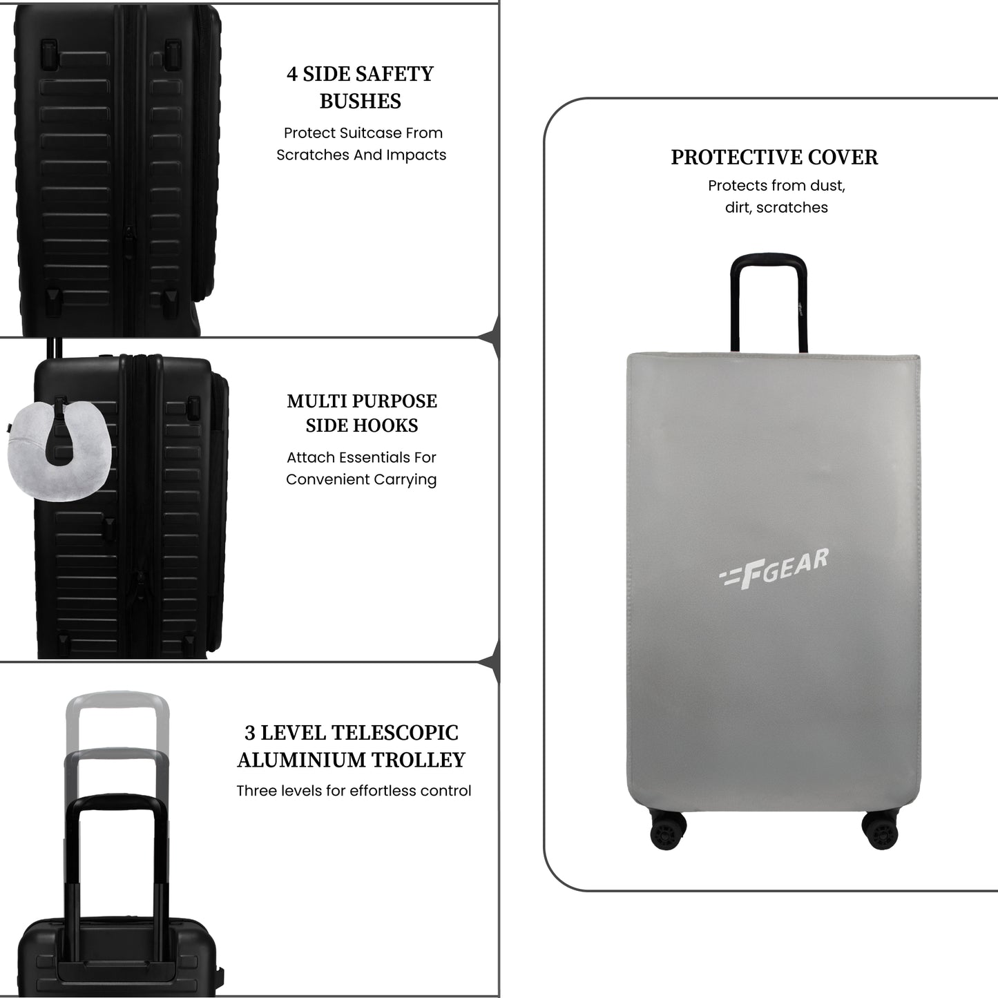 Windsor Black 56 cms Small Front Opening Trunk-Style Cabin Strolley with Laptop & Tablet Sleeves & Expander