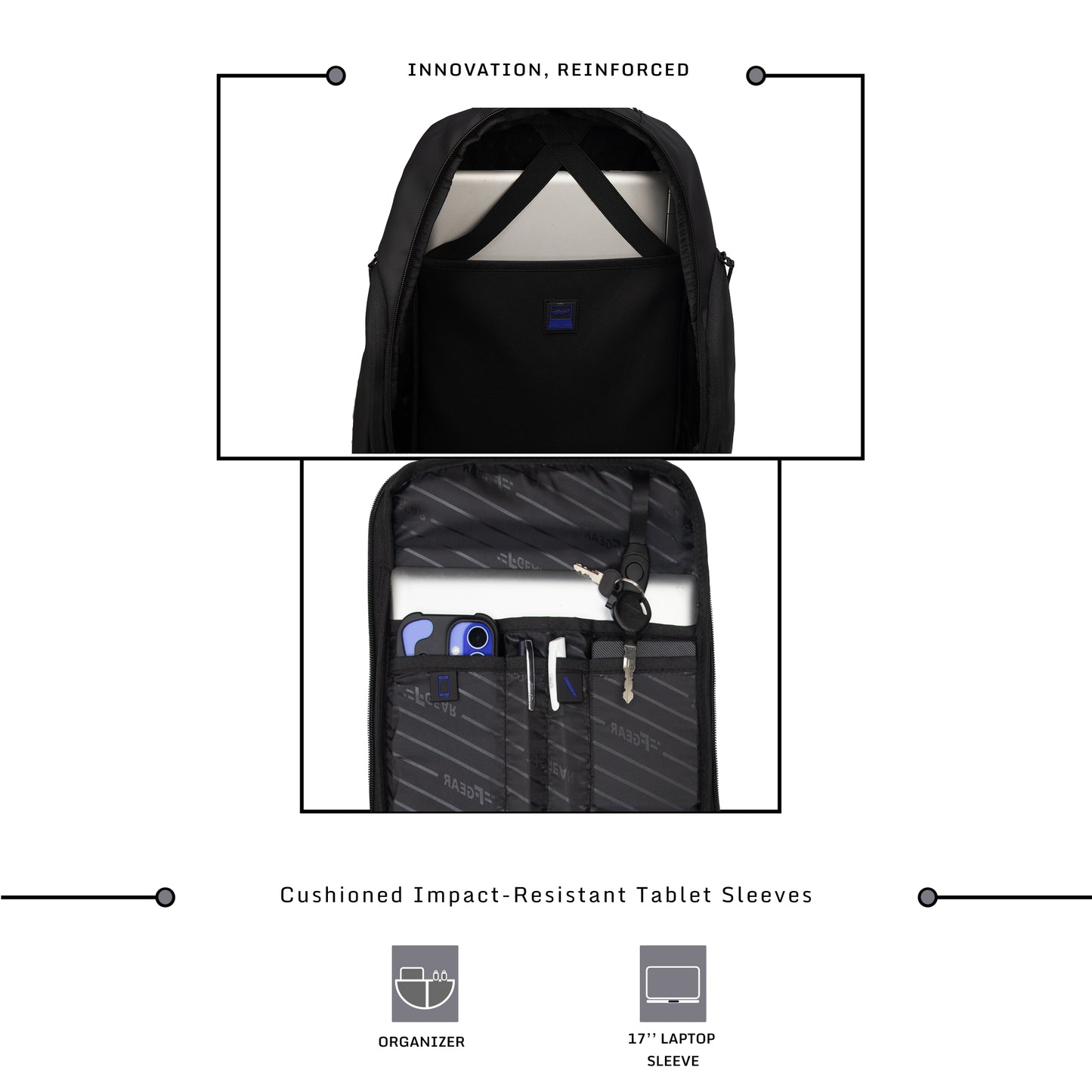 Bellagio 20L Black Laptop Backpack