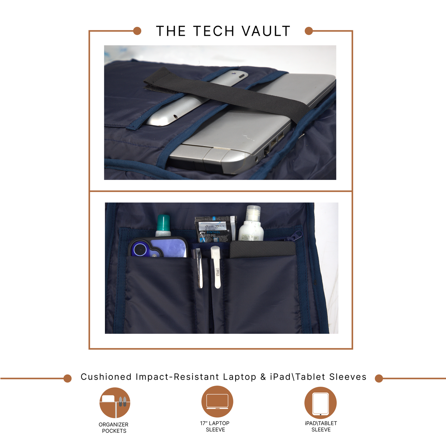 Canyon 18L Navy Chestnut Laptop Backpack