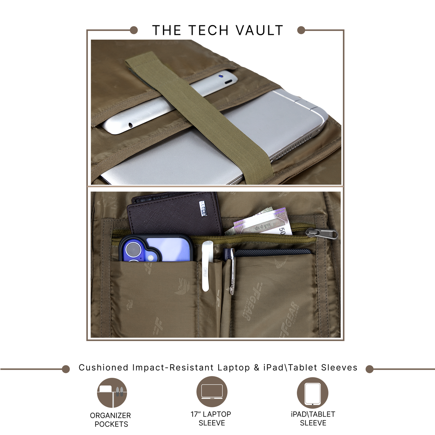 Dune 18L Dune Dark Beige Canvas Laptop Backpack