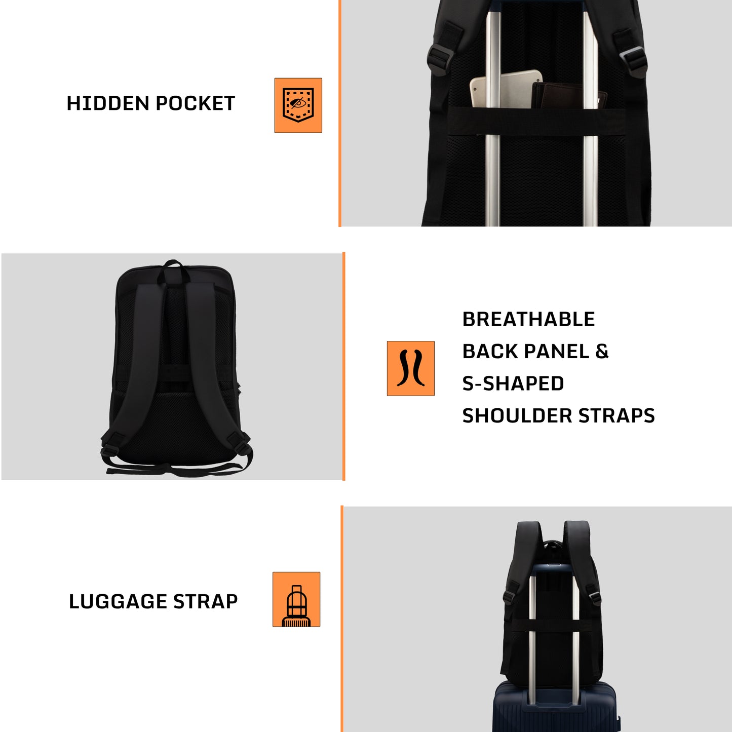 Phantom 26L Black Laptop Backpack
