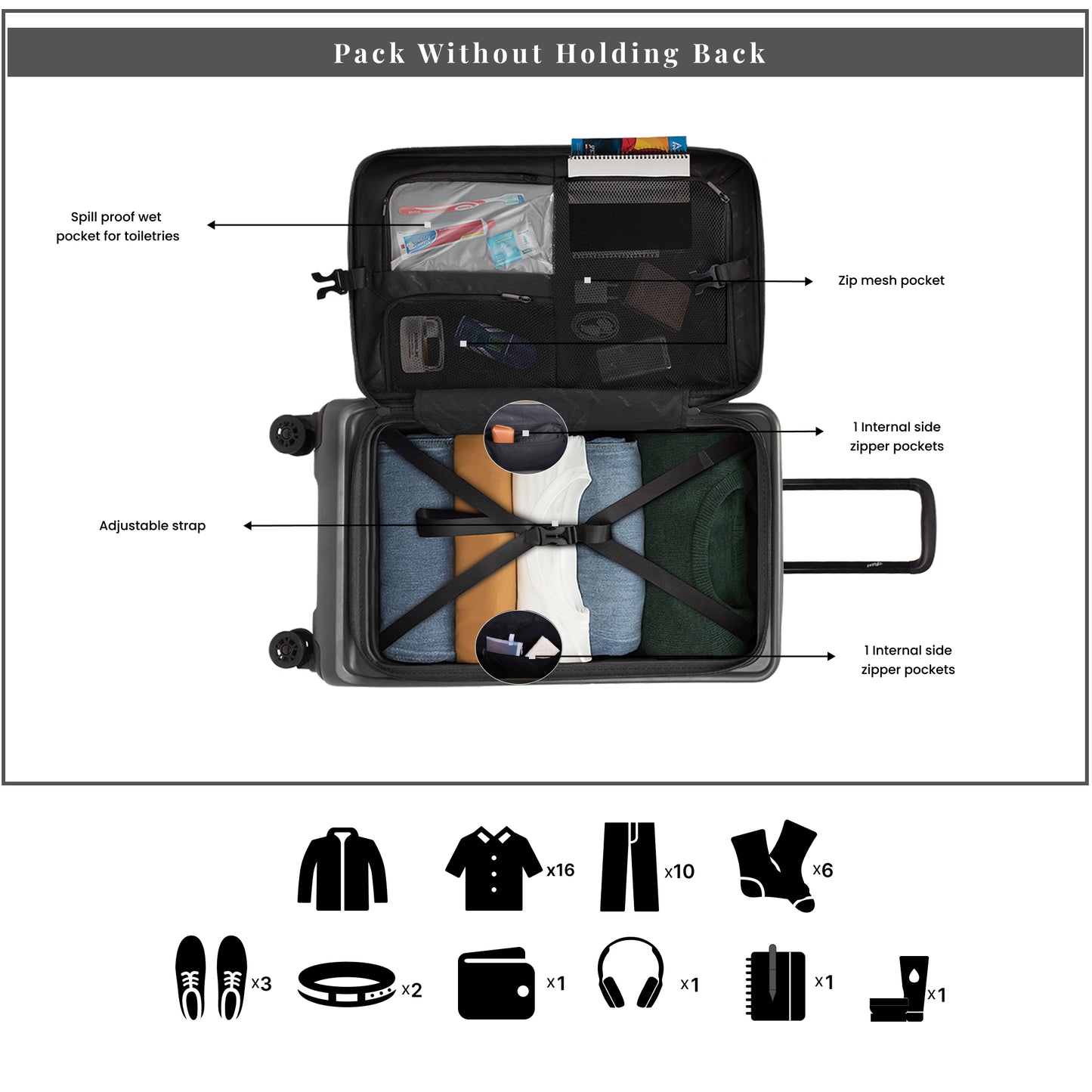 Windsor Steel Grey 76 cms Large Front Opening Trunk-Style Check-in Strolley with Expander